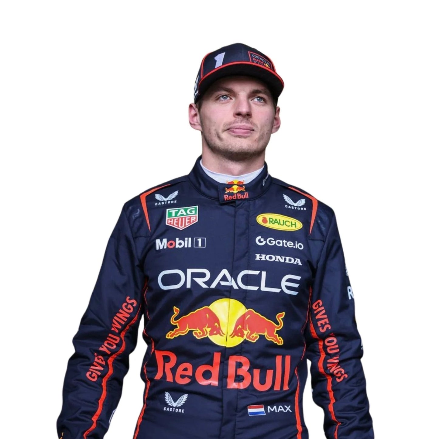 Detailed View of Name and Flag Embroidery on Max Verstappen 2025 F1 Suit
