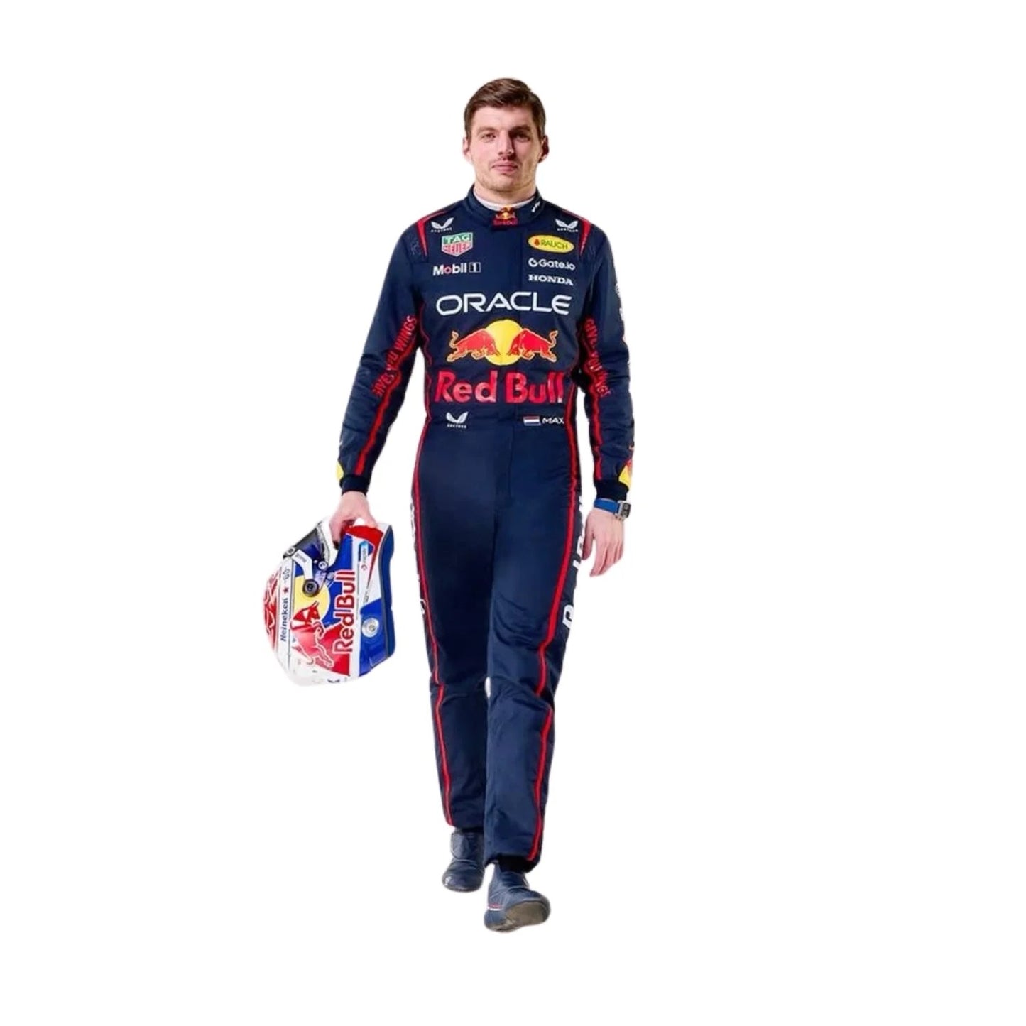 Max Verstappen 2025 Red Bull Racing Suit - Front View - Custom Embroidered F1 Replica Racewear
